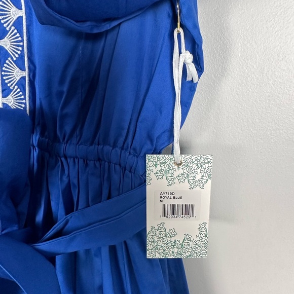 HYACINTH HOUSE Royal Blue with Baby Blue Embroidery Dowling Midi Dress - Picture 8 of 12